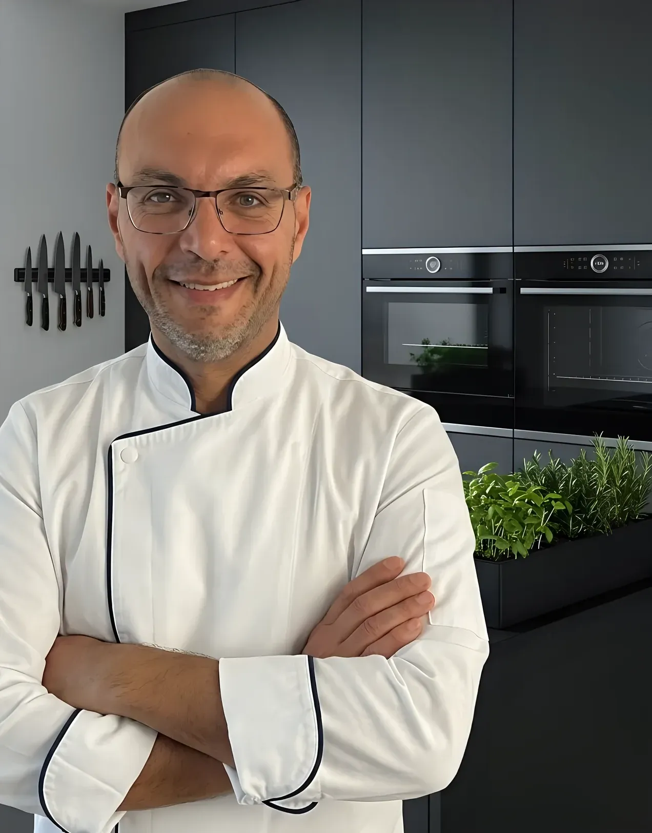 David Nagib, kok en eigenaar van Maximus Catering, in zijn keuken